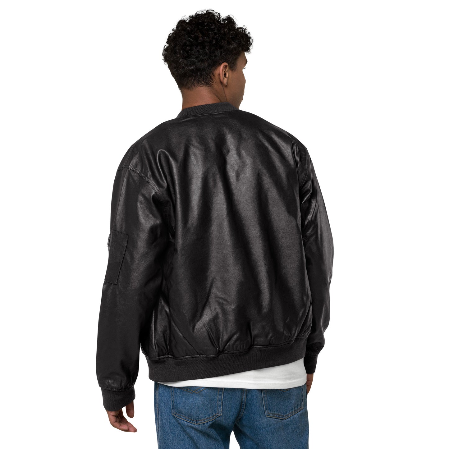 The North Trade Men's Leather Bomber Bullish Jacket