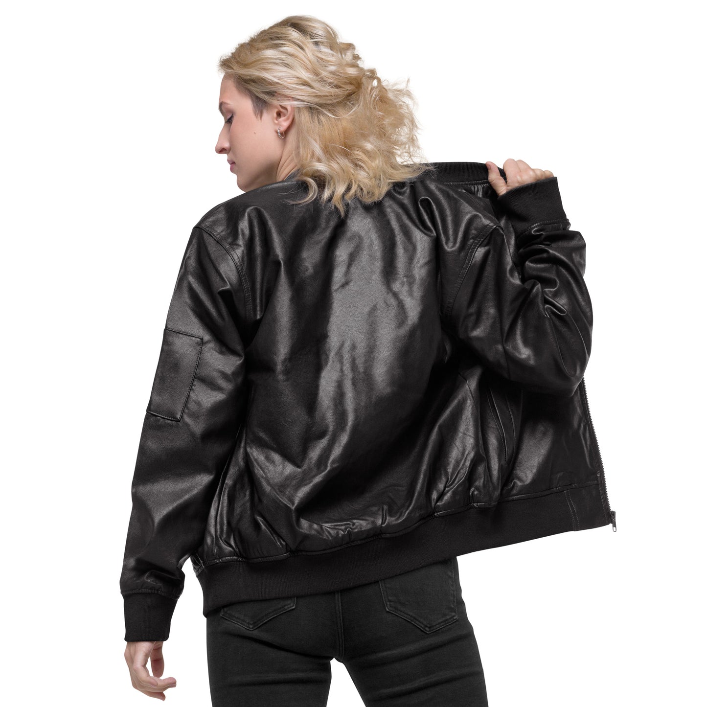 The North Trade Women's Leather Bomber Bullish Jacket
