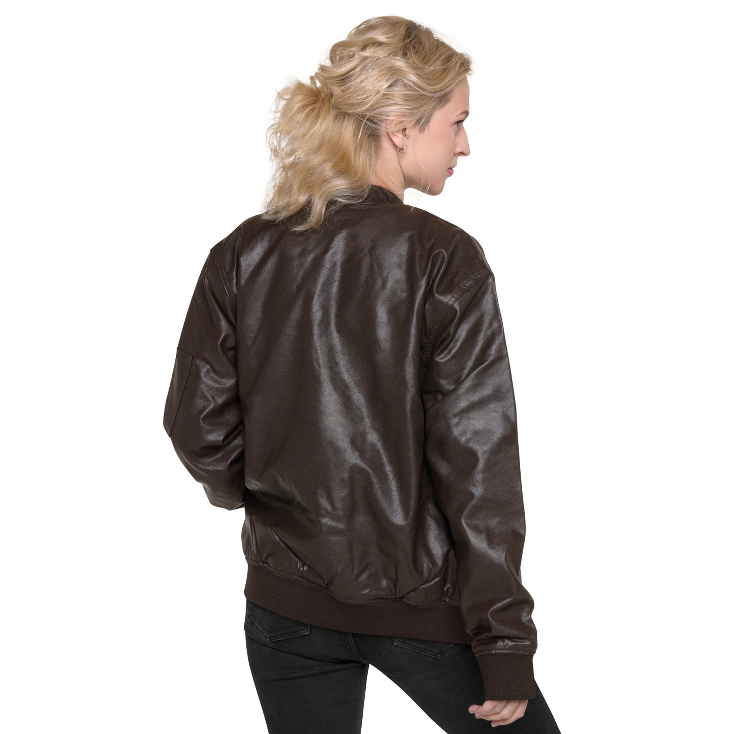 The North Trade Women's Leather Bomber Bullish Jacket