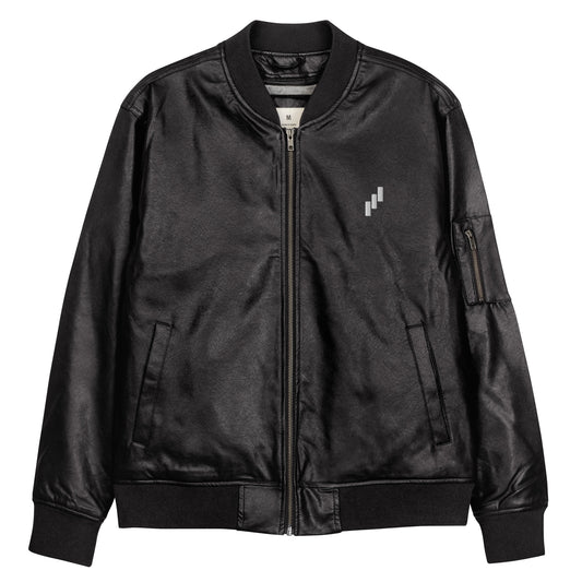 The North Trade Men's Leather Bomber Bullish Jacket